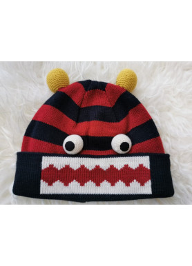 Kids' Red Monster Beanie Hat