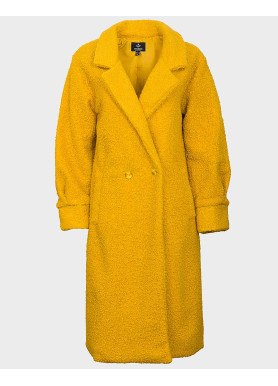 Women's Mustard Longline Teddy Coat Oversized