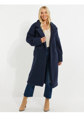 Women's BlueLongline Teddy Coat Oversized